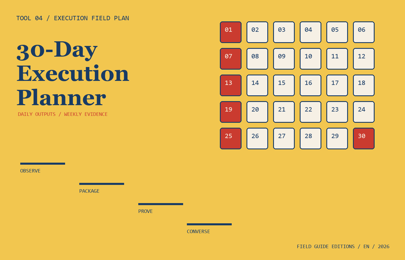 Editorial preview of the 30-Day Execution Planner