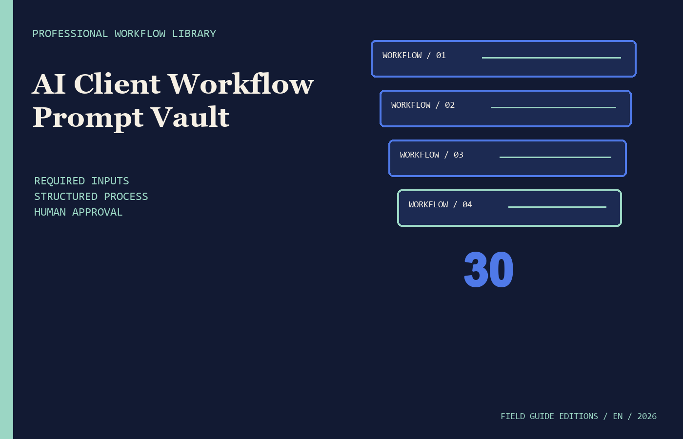 Editorial preview of the AI Client Workflow Prompt Vault